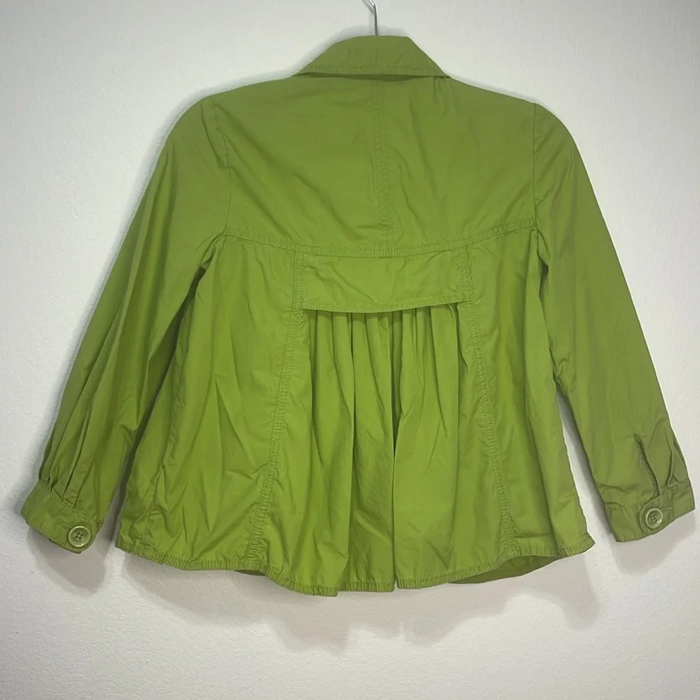 Michael Kors Button-Up Jacket Lime Green Size X-Small 100% cotton PTP 18”
